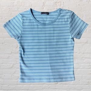 Brandy Melville Ashlyn Blue Stripe Crop Top, OS